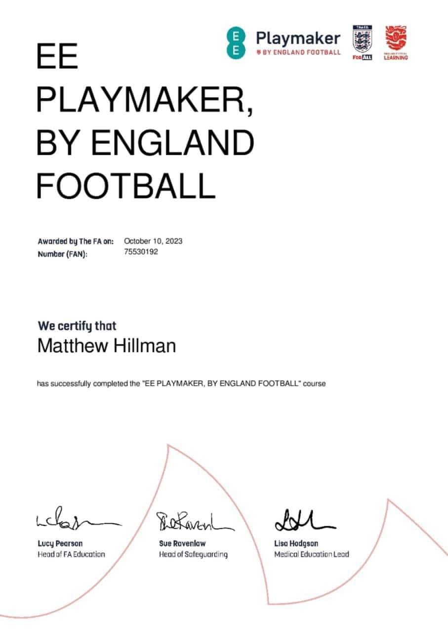 FA & EE Playmaker Football