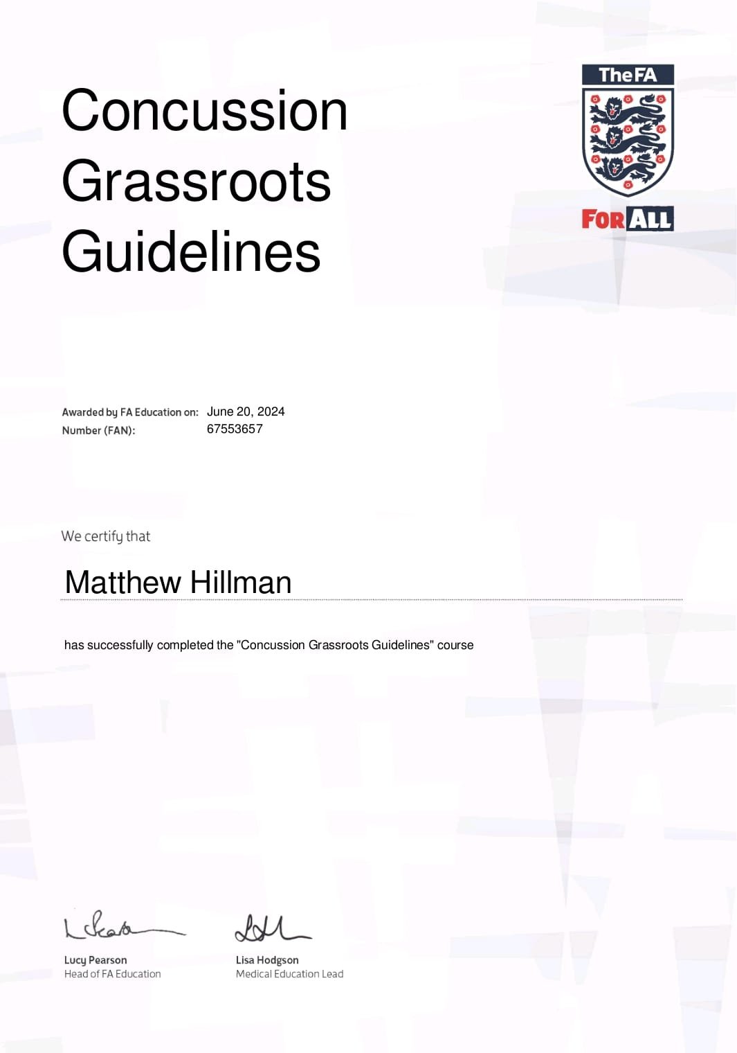 FA Grassroots Concussion Guidelines